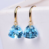 ALGT hitelesitesű termeszetes topáz fülbevaló 18k arany