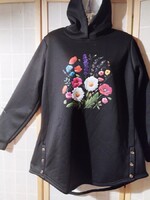 Gyönyörű vadi uj egyedi fekete elöl mintás Mes meleg kabát