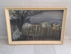 Kokas Ignác Tavaszi Táj képcsarnokos festmény 1966.