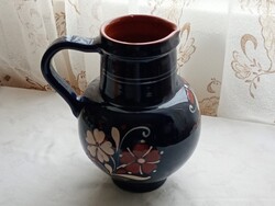 Kerámia kancsó HMVH HMV majolika Ø14,5x20,5cm retro népi mintás