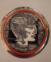 Szász Endre Hollóháza fali plakett, signált