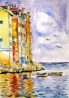 Rovinj - watercolor painting /Rovinj- akvarell festmény