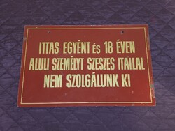 Retro festett üvegtábla / presszó, italmérő hely