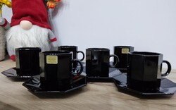 ARCOROC francia szénfekete nyolcszögletű eszpresszó készlet