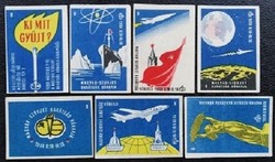 Gy127 / 1959 Barátság hónap - ki mit gyűjt ? gyufacímke 7 db-s teljes sor