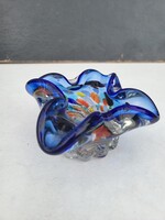 Vintage Murano stílusú kézi fújt üvegtál / hamutartó – 11 cm – multicolor