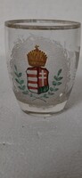 Antik cîmeres magyar biedermeier üveg pohár