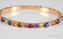 14 kt arany karkötő zafírokkal-rubin-topáz-ametiszt-citrin-peridot