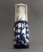 Marco Susani posztmodern kobalt/ezüstözött parfümös üveg Egizia Italy Sottsass Associati 1990s