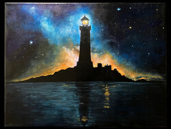 Világítótorony - akril festmény