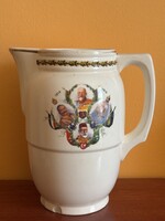 1. világháborús porcelán mosdótál és kancsó - Ferenc József II.Vilmos I.Ferdinánd V.Mehmed 1914 1916