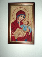 NEVES KÉPZŐMŰVÉSZ SZAKRÁLIS GOBELIN KÉPE,AJÁNDÉK IS LEHET!