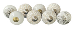 S8-17 Vintage stílusú porcelán bútorgomb szett (8 db-os)