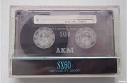 Akai SX 60 retro audió kazetta , borító papíron felirat