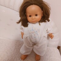 Götz baba eredeti, 43 cm, sorszámozott, hajas, alvós, barnaszemü