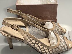 Olasz alkalmi bőrcipő, szandál, Moda di Fausto márka, 38-as méret