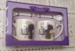 Levendulás bögre szett