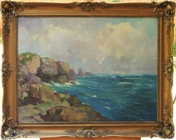 (N) Zórád Géza (1890-1969) : Sziklás tengerpart