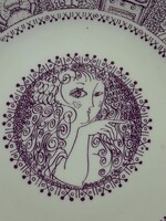 IngyenPosta:Zsolnay Szász Endre stílusú fali tányér