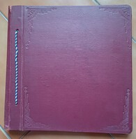 Antik beragasztós bélyegalbum 60 lapos - teljesen üres