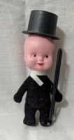 Régi Retro Újévi szerencse kéményseprő baba "Trafik árú" létrával, kopottas!