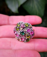 Gyönyörű turmalin köves ezüst gyűrű