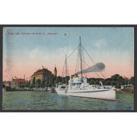 Németország,S.M.S. Carmen ágyúnaszád a kieli kikötőben 1913