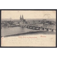 Németország,Drezda - Katolikus templom az Augusztus híddal 1899