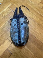 Kiss Roóz Ilona (1920-2010): Ördög fali kerámiamaszk 31x14cm