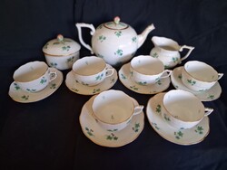 Herendi 6 személyes teás készlet ritkább dekorral, hibátlan, jelzett  15 db- os