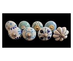 S8-1 Vintage stílusú porcelán bútorgomb szett (8 db-os)