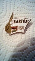 Bartók Béla emlékév 1961 tűzzománc jelvény!