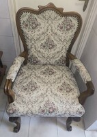 Antik Cseresznye fa Karos fotel karosszék Neobarokk rokokó stílusú