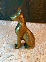 Egyiptomi réz macska szobor