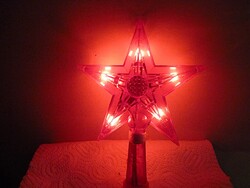 RÉGI KARÁCSONYFADÍSZ! - VILÁGÍTÓ " VÖRÖS CSILLAG - CSÚCSDÍSZ!"