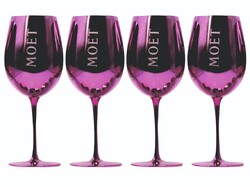 4 Moët & Chandon fényes pink pezsgős üvegkehely