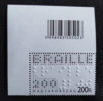 S5002kbfs / 2009 louis braille stamp mint condition barcode upper left corner