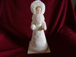 RÉGI VATTA / PAPÍRMASÉ "SZNYEGUROCSKA"! ("HÓLEÁNYKA")