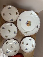 Hollóházi gyümölcsmintás süteményes tányér