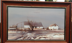 Fejér Csaba Olajfestménye 40x70cm méretben+keret