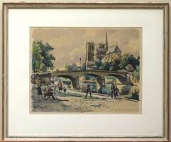 (K) Olvashatatlan jelz. (20.sz.közepe) : Párizs - Szajna part