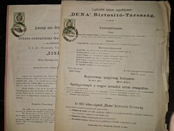 1878, a Duna Biztosító Társaság két jelentése, magyar és német