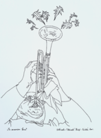 "In memoriam Louis" tollrajz - Louis Armstrong, jazz zenész, dzsessz trombitás