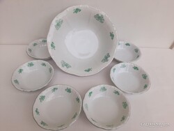 Gyonyoru zold mintas Zsolnay kompotos keszlet