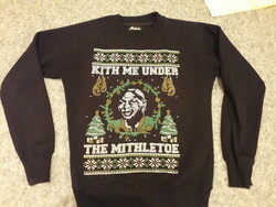 MALAIKA fekete pamut hosszú ujjú pulóver 158 újszerű