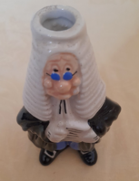 1969 exclusive Drioli Curacao Judge miniatűr figurális palack 7x5x13cm kerámia üres