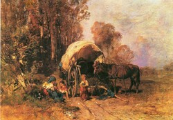 Képeslap:  Mészöly Géza festmény.