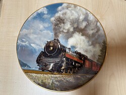 Porcelán dísztányér, gyűjtői, limitált, mozdony