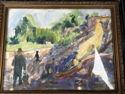 FARKASHÁZY MIKLÓS Akvarell festmény