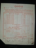 1840, adóív Budáról, ritkább, piros szedésű típus